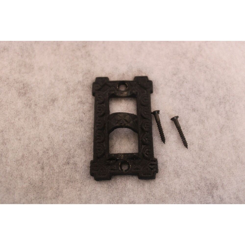 Vintage Cast Iron Single Arm Kerosene Lamp Wall Plate Hinge Swivel Holder